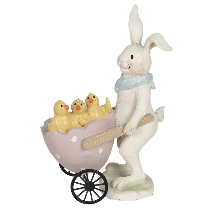 Decoration rabbit with cart 11x6x15 cm - pcs     