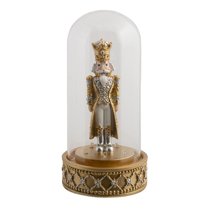 Glass cover with nutcracker LED Ø 12x24 cm - pcs