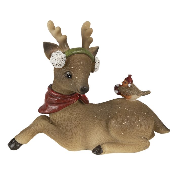 Decoration lying reindeer 17x7x13 cm - pcs