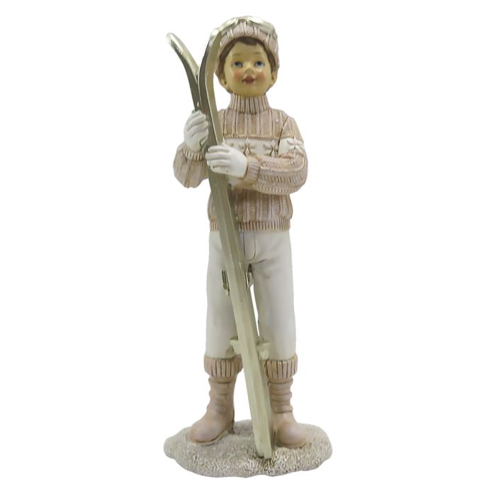 Decoration child with skis 9x7x21 cm - pcs