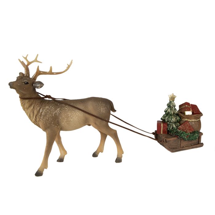 Decoration reindeer with sledge 30x9x20 cm - pcs     