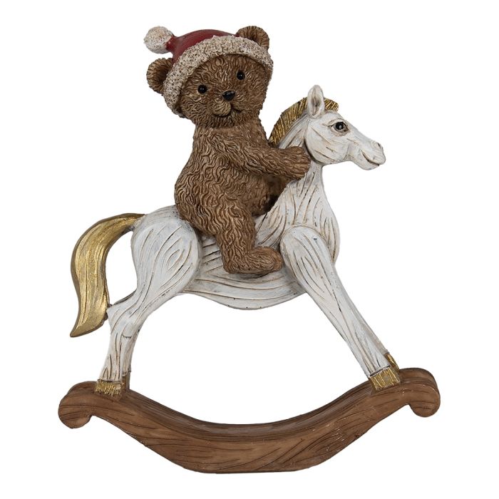 Decoration bear on rocking horse 12x4x14 cm - pcs