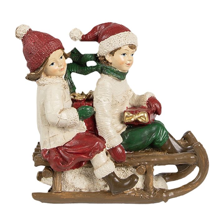 Decoration children on sledge 12x6x11 cm - pcs