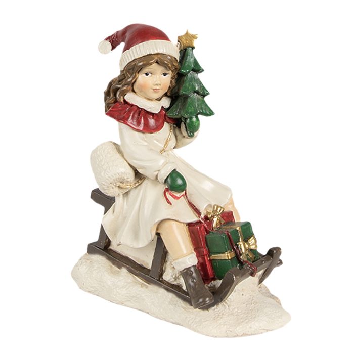 Decoration child on sledge 10x6x12 cm - pcs