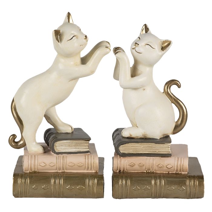 Bookend (2) cat 20x8x19 cm - set