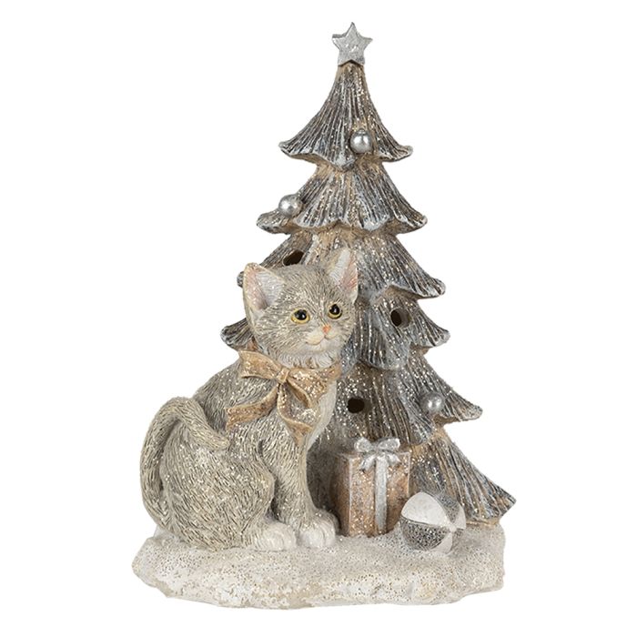 Decoration cat at Christmas tree LED 12x9x16 cm - pcs