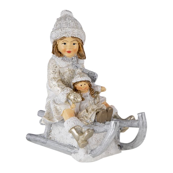 Decoration child on sledge 10x5x10 cm - pcs