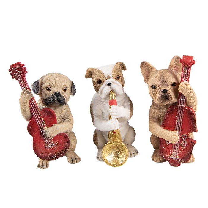 Decoration dogs (3) 4x6x10 cm - set (3) 