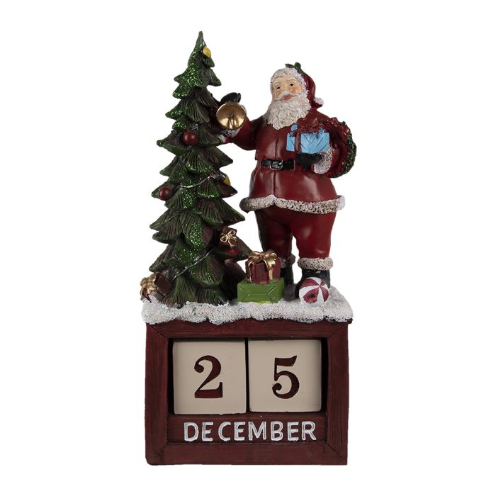 Calendar with Santa and a christmas tree 16x10x34 cm - pcs