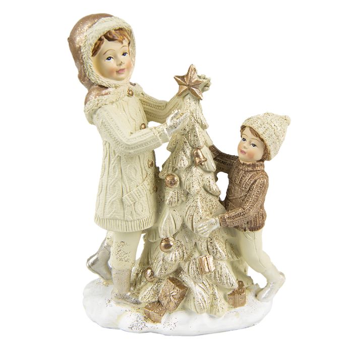 Decoration children with christmas tree 10x5x14 cm - pcs