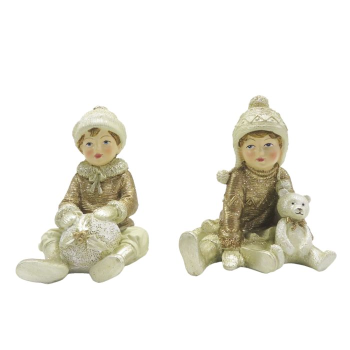 Decoration children (2) 7x7x9 cm - set (2)