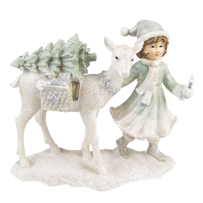 Decoration child with deer 22x9x18 cm - pcs