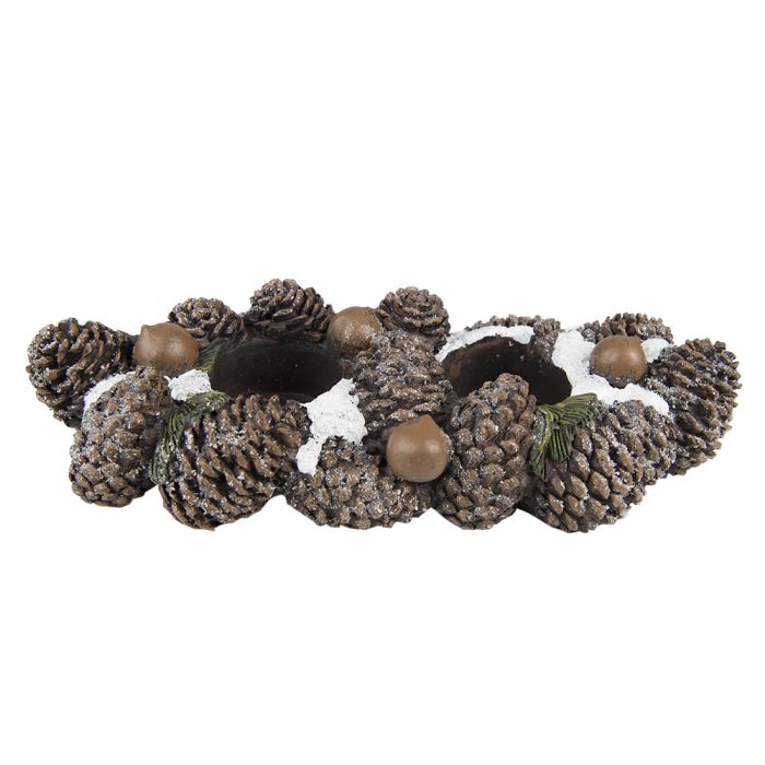 Tealight holder pine cones 27x11x6 cm - pcs