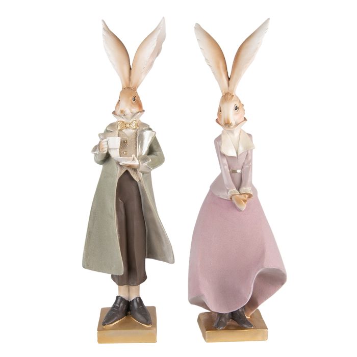 Decoration rabbits (2) 14x12x47 / 14x12x47 cm - set (2) 