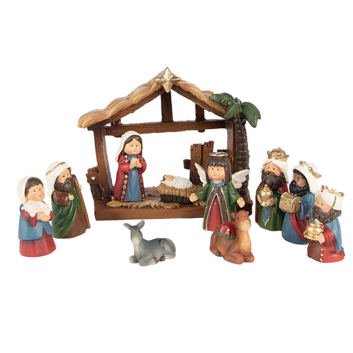 Christmas crib figures (set 11) 10x4x9 cm - pcs     