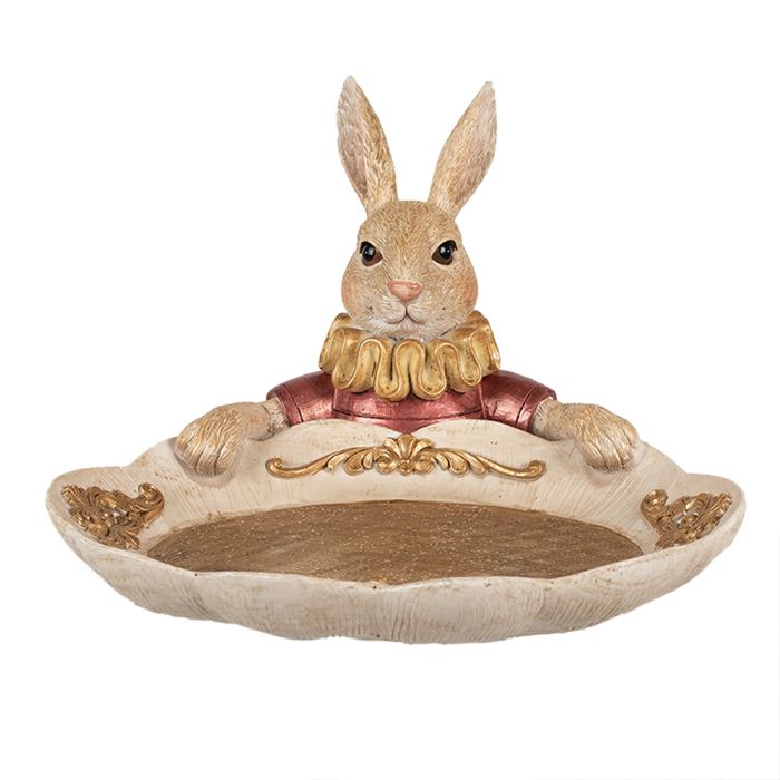 Decoration rabbit with platter 22x21x15 cm - pcs