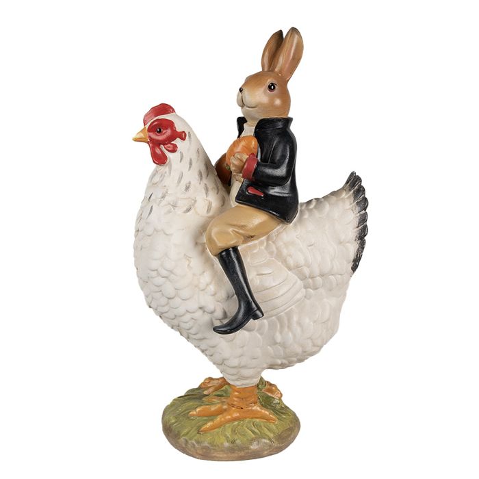 Decoration chicken with rabbit 20x16x35 cm - pcs