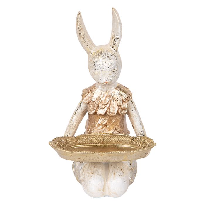 Decoration rabbit with platter 14x14x26 cm - pcs