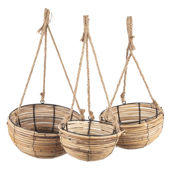 Baskets hanging vertically (3) Ø 28x15 / 24x14 / 20x11 cm - set (3)