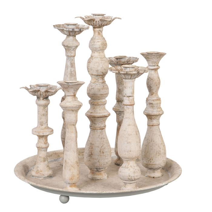 Candlesticks on tray Ø 35x36 cm - pcs