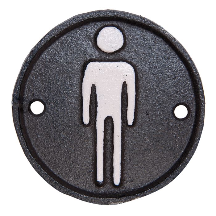 Toilet sign gentlemen Ø 8x1 cm - pcs