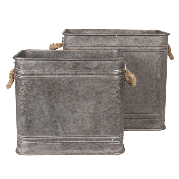 Decoration iron wash tub (2) 44x26x39 / 38x22x33 cm - set (2)