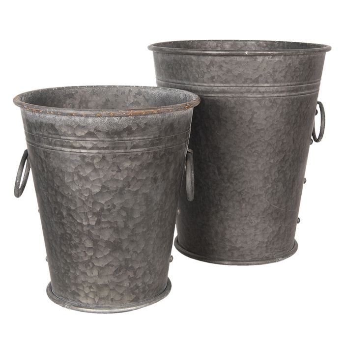 Decoration bucket (2) Ø 37x42 / 32x35 cm - set (2)