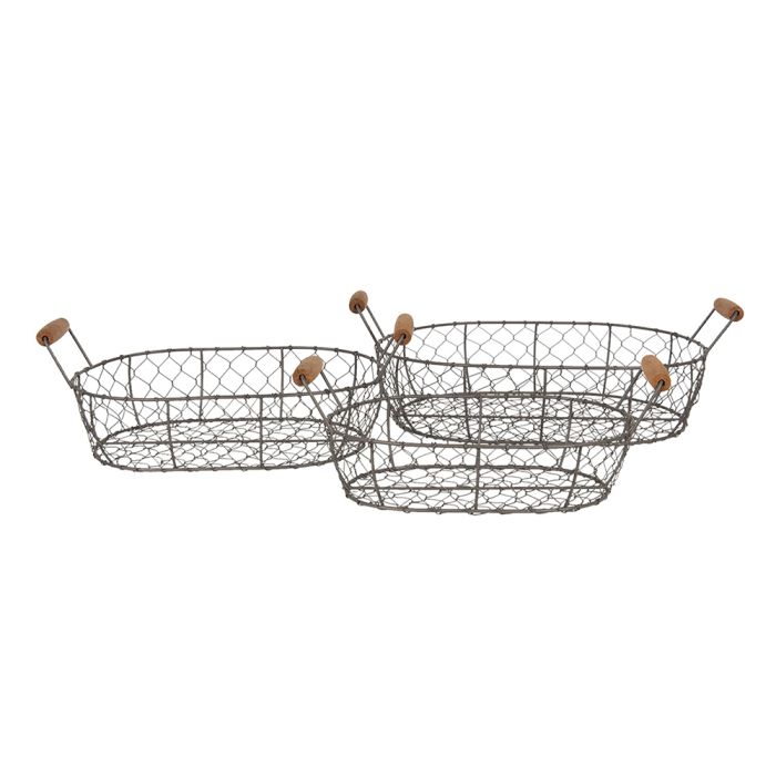 Basket (3) 42x27x15 / 38x23x14 / 34x19x13 cm - set (3) 