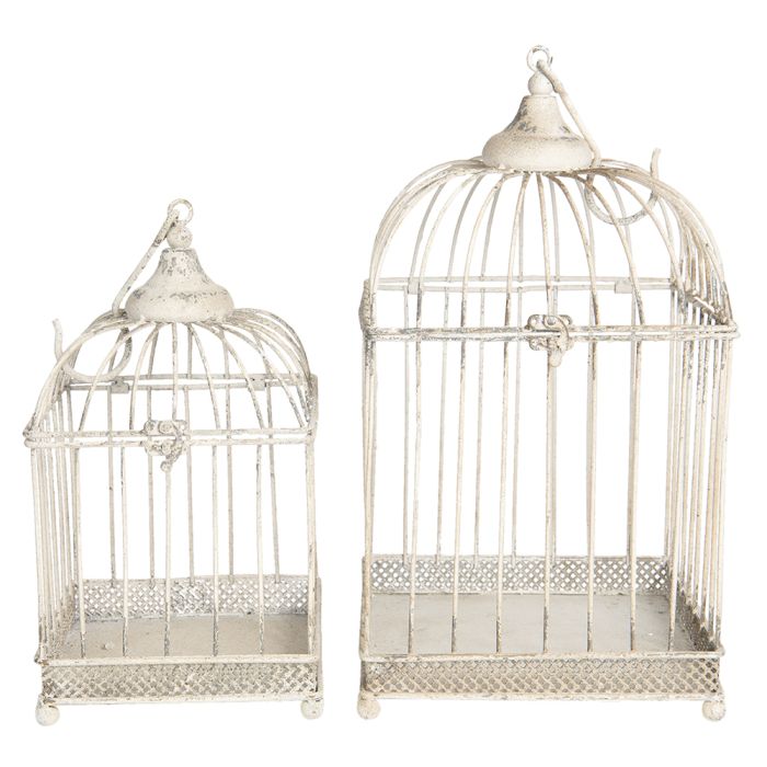 Decoration birdcage (2) 24x24x40 / 18x18x32 cm - set (2) 