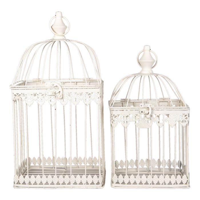 Decoration birdcage (2) 21x21x42 / 18x18x32 cm - set (2)