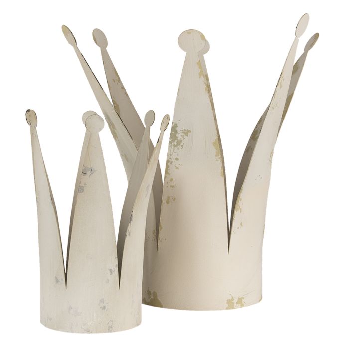 Decoration crown (2) 36x32x37/20x20x26 cm - set (2)