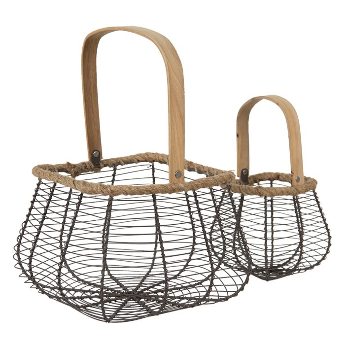Basket (2) 23x16x16 / 13x10x12 cm - set (2) 