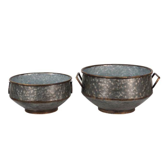 Decoration flowerpot (2) 40x35x20 / 32x31x15 cm - set (2)