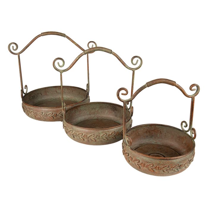 Decoration flowerpot (3) 33x27x31 / 27x23x28 / 23x20x23 cm - set (3)