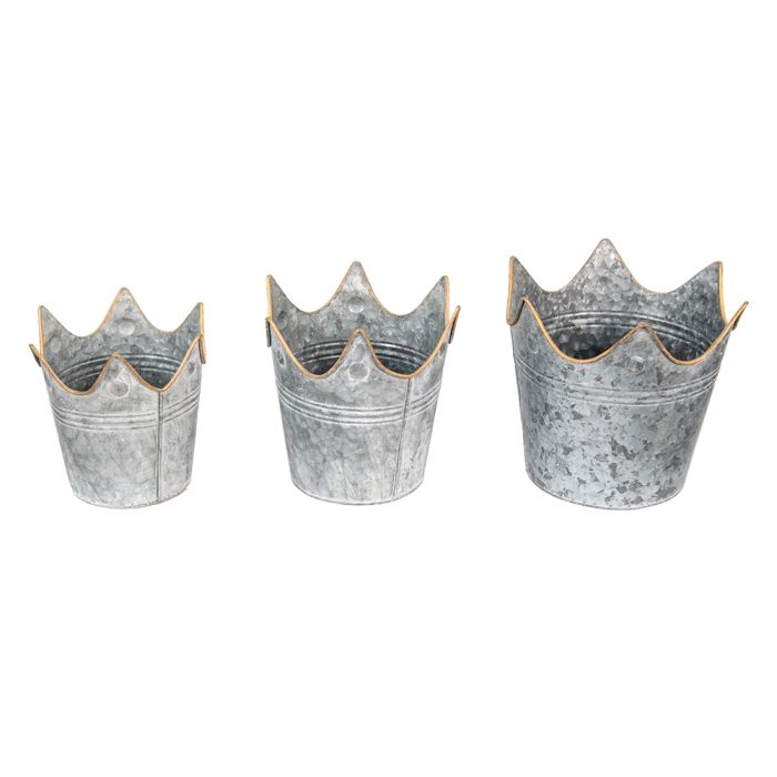 Decoration plant holder (3) Ø 24x22 / Ø 21x19 / Ø 19x17 cm - set (3)