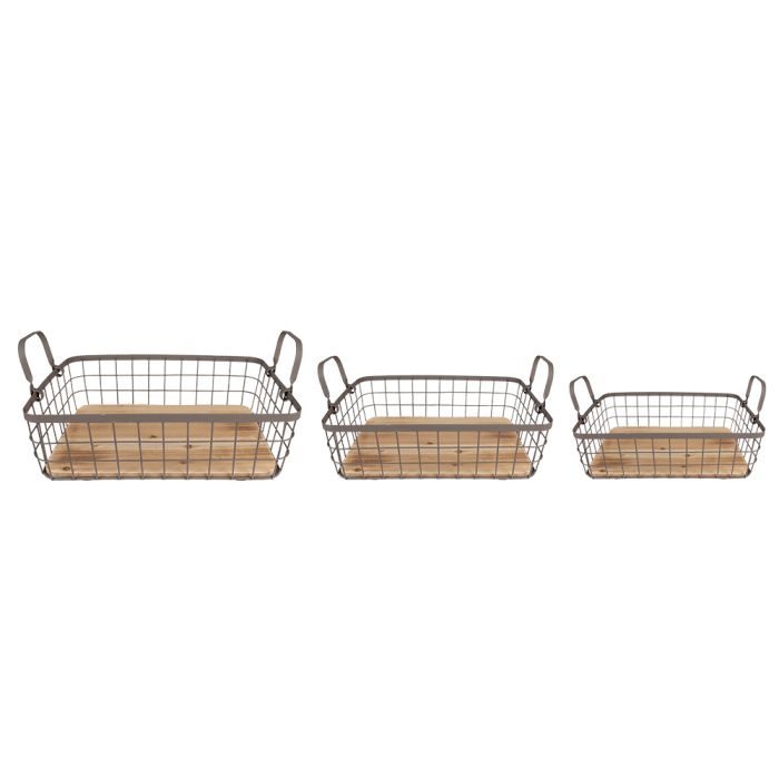 Baskets (set 3) 38x28x11 / 33x23x10 / 28x18x9 cm - set (3) 