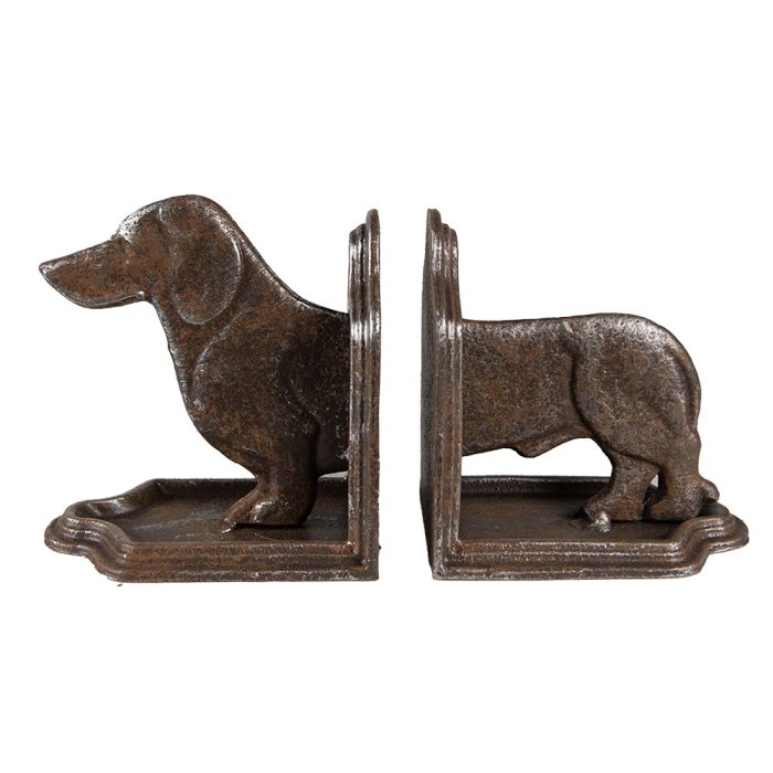 Bookend (2) dog 23x8x13 cm - set (2)