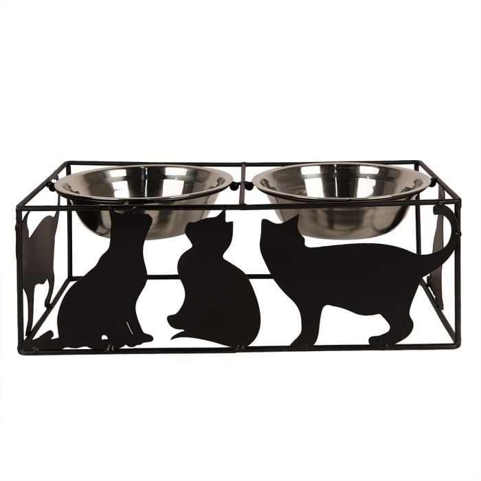 Animal food bowl 38x20x14 cm / 2x500 ml - pcs