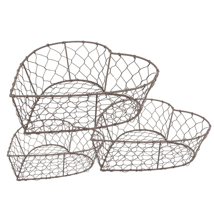 Baskets (3) 25x23x11 / 22x20x10 / 19x18x8 cm - set (3) 