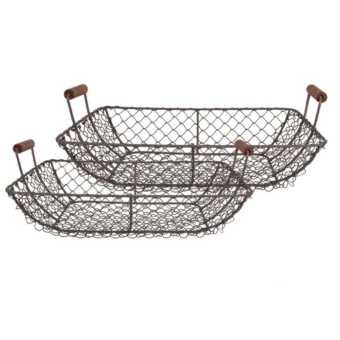 Baskets (2) 40x34x14 / 36x30x13 cm - set (2) 