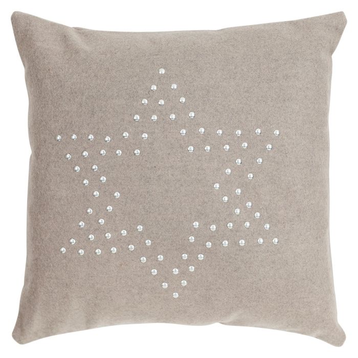 Stud Star On Felt Cushion taupe 43x43cm