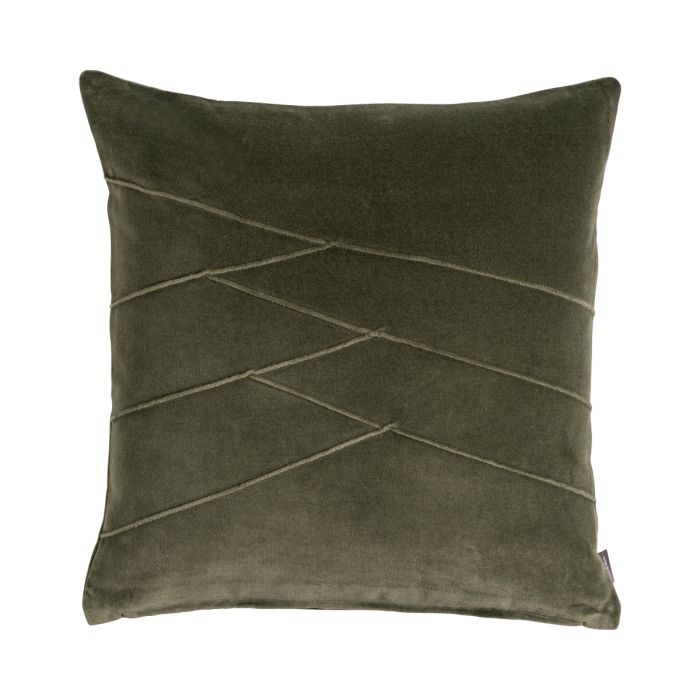Uneven Pintuck Cushion green 45x45cm