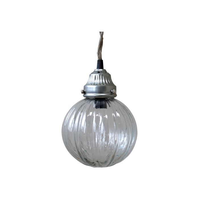 Lamp globular w. grooves handmade
