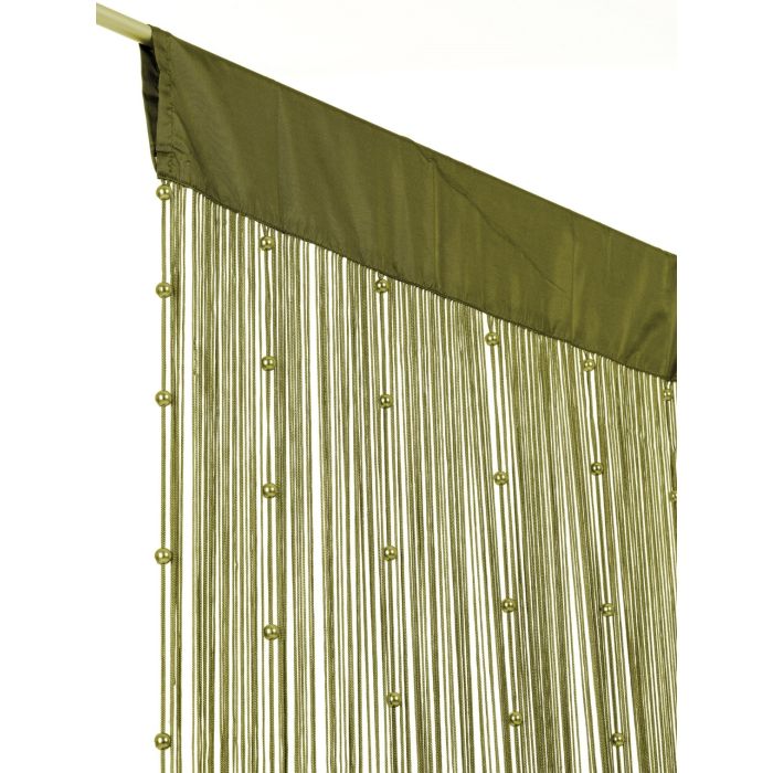 Helena Pearls Stringcurtain olive/olive 90x250cm