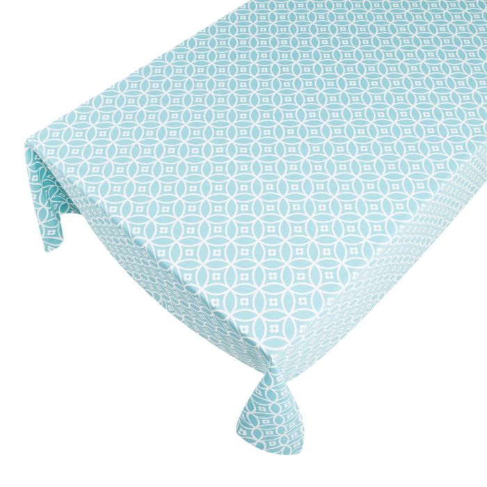 Crossed Circles Tablecloth Textile nile blue 140x250cm