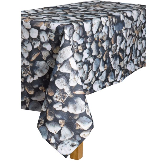 Rocks Outdoor Tablecloth grey 142x220cm