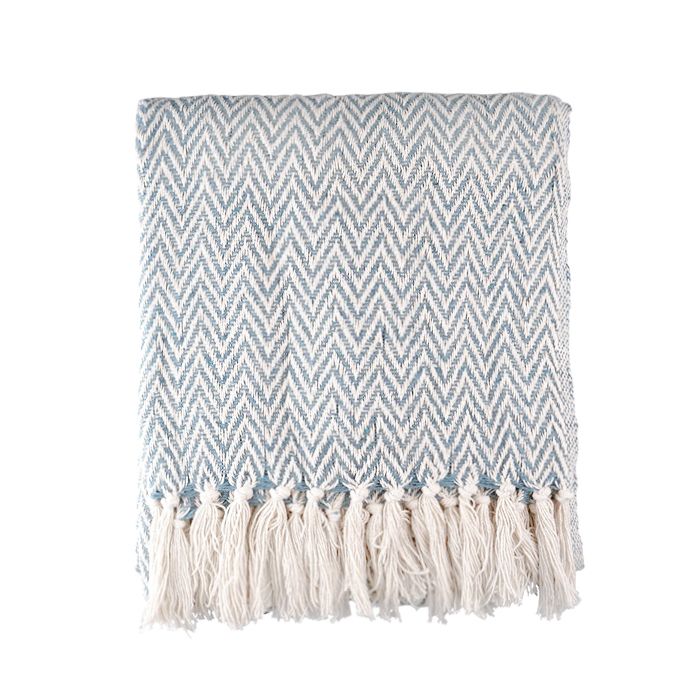Zigzag Recycled Throw blue green 130x170cm