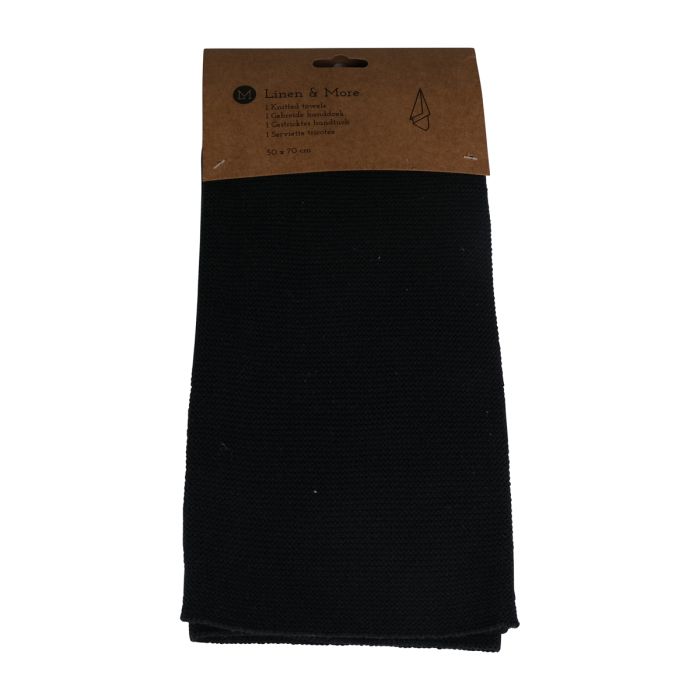 Knitted Kitchentowel black 50x70cm
