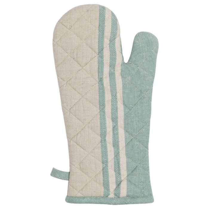 Middle Stripes Oven Mitt green 18x33cm