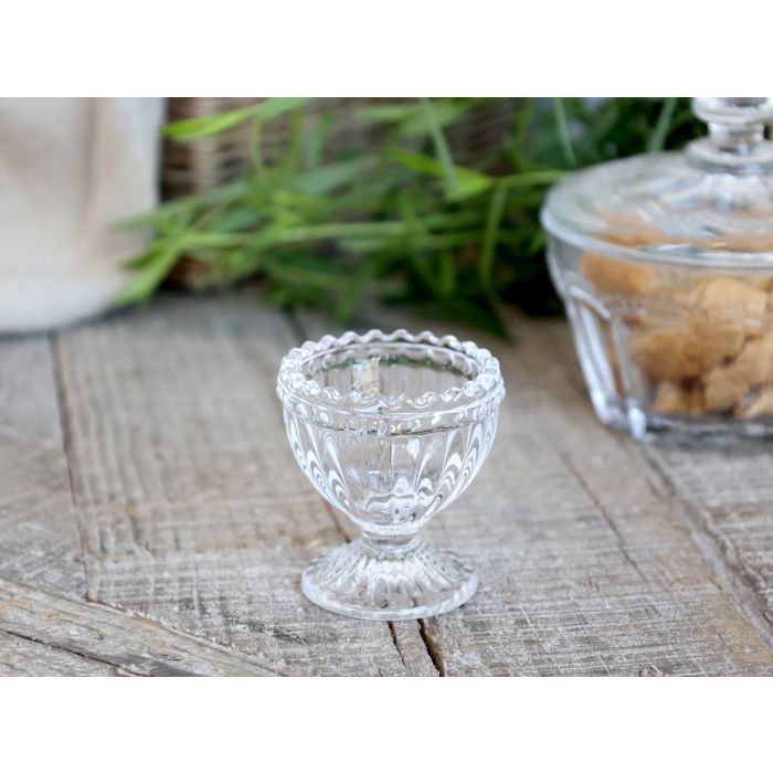 Egg Cup w. pearl edge glass 